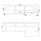 Sofá 330cm Com Chaise Direita Franz Suede Bege G52 - Gran Belo