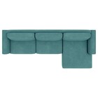 Sofá 330cm Com Chaise Direita Franz Suede Turquesa G52 - Gran