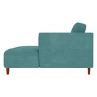 Sofá 330cm Com Chaise Direita Franz Suede Turquesa G52 - Gran