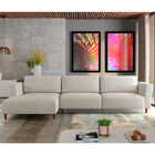 Sofá 330cm Com Chaise Esquerda Franz Suede Bege G52 - Gran Be