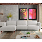 Sofá 330cm Com Chaise Esquerda Franz Suede Cinza G52 - Gran B