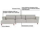 Sofá 330cm Com Chaise Esquerda Franz Suede Cinza G52 - Gran B