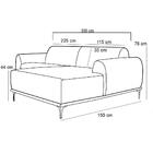 Sofá 350cm 6 Lugares Chaise Molino Veludo Azul Marinho