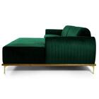 Sofá 350cm 6 Lugares Chaise Molino Veludo Verde Musgo