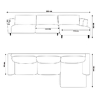 Sofá 350cm Com Chaise Direita Franz Suede Bege G52 - Gran Belo