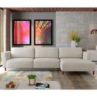 Sofá 350cm Com Chaise Direita Franz Suede Bege G52 - Gran Belo