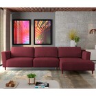 Sofá 350cm Com Chaise Direita Franz Suede Bordô G52 - Gran Be