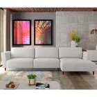 Sofá 350cm Com Chaise Direita Franz Suede Cinza G52 - Gran Be