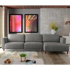 Sofá 350cm Com Chaise Direita Franz Suede Grafite G52 - Gran
