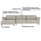 Sofá 350cm Com Chaise Esquerda Franz Suede Bege G52 - Gran Be