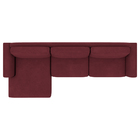 Sofá 350cm Com Chaise Esquerda Franz Suede Bordô G52 - Gran B