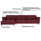 Sofá 350cm Com Chaise Esquerda Franz Suede Bordô G52 - Gran B
