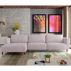 Sofá 350cm Com Chaise Esquerda Franz Suede Rosê G52 - Gran Be