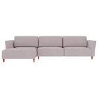 Sofá 350cm Com Chaise Esquerda Franz Suede Rosê G52 - Gran Be