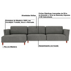 Sofá 370cm Com Chaise Esquerda Franz Suede Grafite G52 - Gran