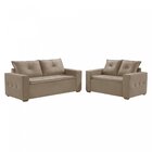 Sofá 3 E 2 Lugares 200cm M140 Martins Estofados Suede/bege