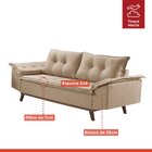 Sofá 3 E 2 Lugares 215cm M141 Martins Estofados Suede/bege