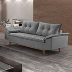 Sofá 3 E 2 Lugares 215cm M141 Martins Estofados Suede/cinza