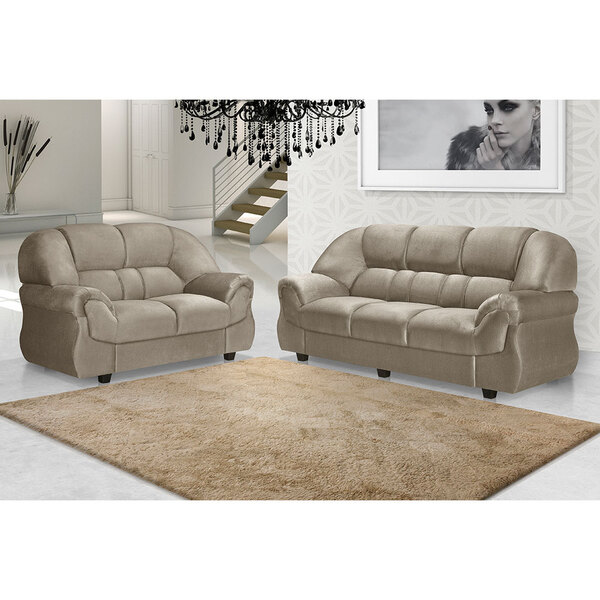 Sofá 3 E 2 Lugares Bege Barcelona