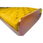 Sofá 3 E 4 Lugares Paris Sarja Amarelo Madeira Imbuia