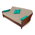 Sofá 3 E 4 Lugares Paris Sarja Bege Claro Mad Imbuia