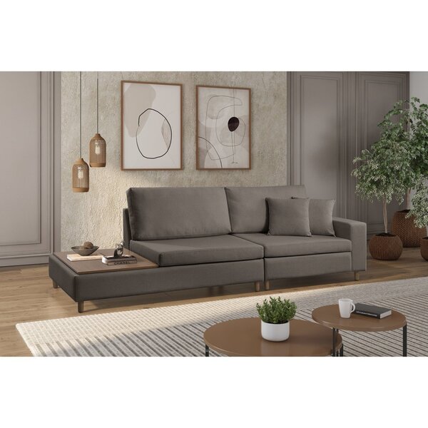 Sofá 3 Lugar Paineiras Estofart Marrom