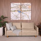 Sofá 3 Lugares 1,60m Fixo Veludo Plaza Bege - Straub Web