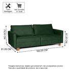 Sofá 3 Lugares 1,60m Fixo Veludo Plaza Verde - Straub Web