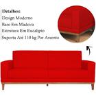 Sofa 3 Lugares 180 Cm Crons Suede Vazzano