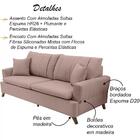 Sofa 3 Lugares 180 Cm Eron Linho Vazzano