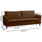 Sofa 3 Lugares 180 Cm Montreal Veludao Removeis