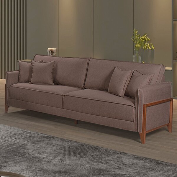 Sofá 3 Lugares 180cm Com 4 Almofadas Para Sala De Estar Avelu