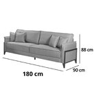 Sofá 3 Lugares 180cm Com 4 Almofadas Para Sala De Estar Avelu