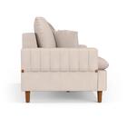 Sofá 3 Lugares 180cm Com Almofadas Veras D05 Suede Bege Claro