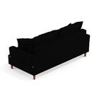 Sofá 3 Lugares 180cm Com Almofadas Veras D05 Suede Preto - Mp