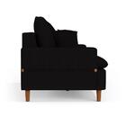 Sofá 3 Lugares 180cm Com Almofadas Veras D05 Suede Preto - Mp