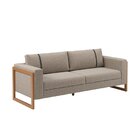 Sofá 3 Lugares 180cm Lin Cinza/marrom