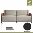 Sofá 3 Lugares 180cm Living M-09 Preto/linho Areia