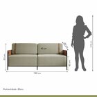 Sofá 3 Lugares 180cm Living M-09 Preto/linho Bege