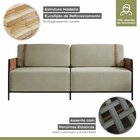 Sofá 3 Lugares 180cm Living M-09 Preto/linho Bege