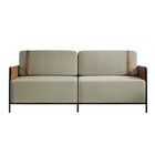 Sofá 3 Lugares 180cm Living M-09 Preto/linho Bege