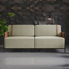 Sofá 3 Lugares 180cm Living M-09 Preto/linho Bege