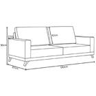 Sofá 3 Lugares 180cm Living Pés Curvos Santi D05 Suede Cinza