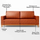 Sofá 3 Lugares 180cm Living Sala De Estar Kayrós D05 Sintétic