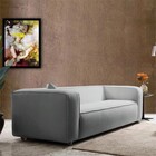 Sofá 3 Lugares 180cm Orgânico Luxo Recepção Cecília Bouclé -