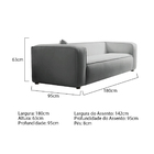 Sofá 3 Lugares 180cm Orgânico Luxo Recepção Cecília Bouclé -