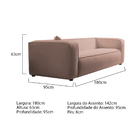 Sofá 3 Lugares 180cm Orgânico Luxo Recepção Cecília Linho - A