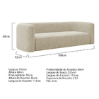 Sofá 3 Lugares 180cm Orgânico Luxo Recepção Melina Bouclé - A