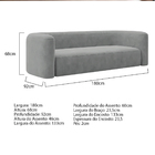 Sofá 3 Lugares 180cm Orgânico Luxo Recepção Melina Bouclé - A