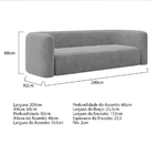 Sofá 3 Lugares 180cm Orgânico Luxo Recepção Melina Bouclé - D